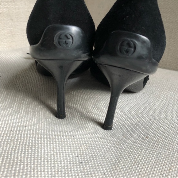 Gucci Pumps Black Suede Horsebit Heels 5.5 - Picture 8 of 8